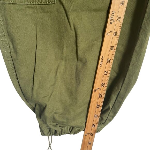 Military Cargo Jogger Pants Women M Army Green Wide Leg Elastic Waist Outdoor - Picture 5 of 11